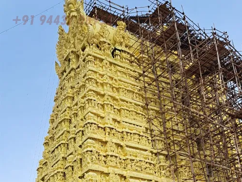 Traditional Hindu temple renovation and restoration work